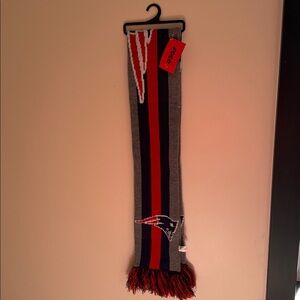 NFL Patriots Knit Scarf with Red and Blue Stripes